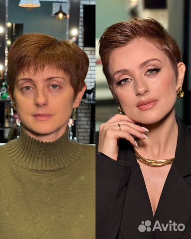 До и после: лифтинг-макияж и укладка короткой стрижки